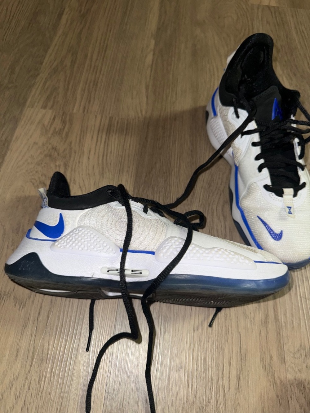 Nike PG 5 White Royal Blue Basketball Shoes 6.5 Streetwear Hoop Core‎ Sneaker